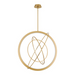 Oxygen 3-658 Galilei 1-lt 29" LED Pendant, CCT Selectable - Aged Brass