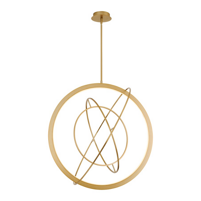 Oxygen 3-658 Galilei 1-lt 29" LED Pendant, CCT Selectable - Aged Brass