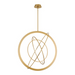 Oxygen 3-658 Galilei 1-lt 29" LED Pendant, CCT Selectable - Aged Brass