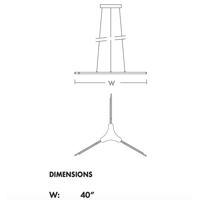 Oxygen 3-688 Estrella 1-lt 40" LED Pendant, CCT Selectable