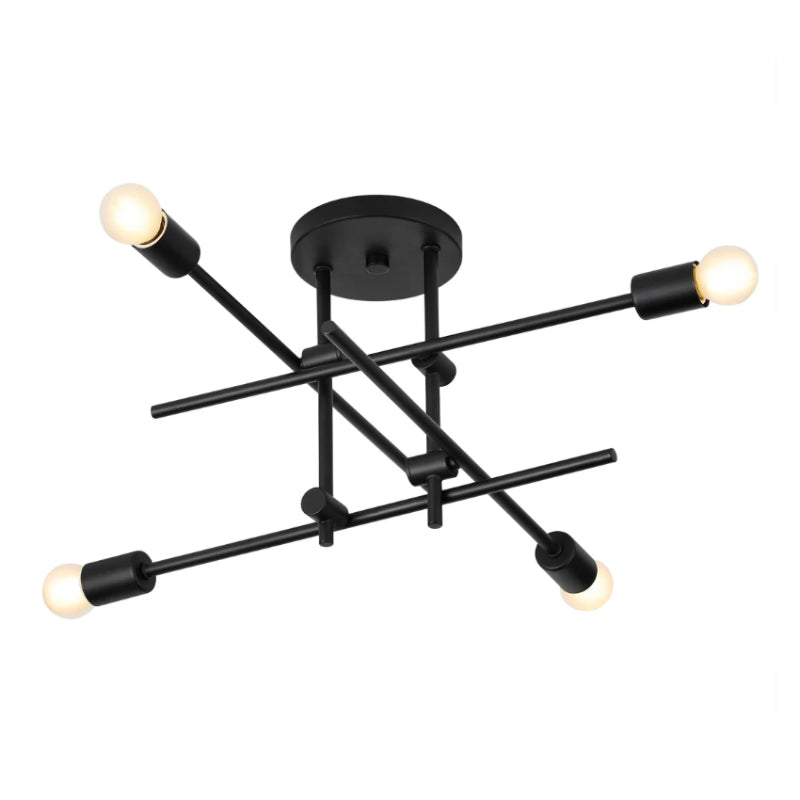 Oxygen 3-696 Mika 4-lt 30" Semi Flush Mount - Black