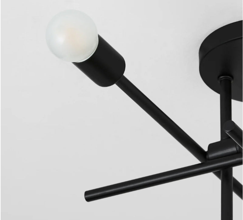 Oxygen 3-696 Mika 4-lt 30" Semi Flush Mount - Black
