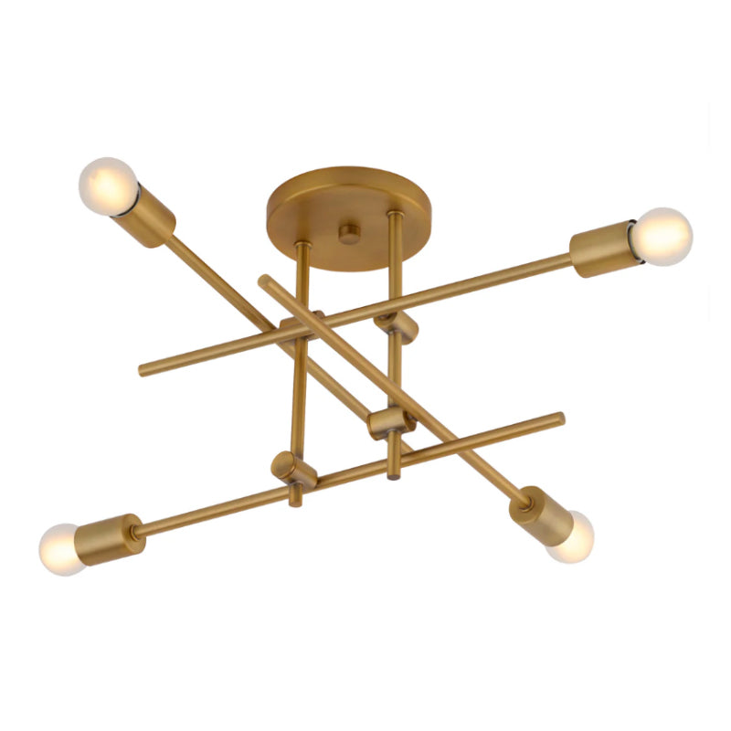 Oxygen 3-696 Mika 4-lt 30" Semi Flush Mount - Brushed Brass