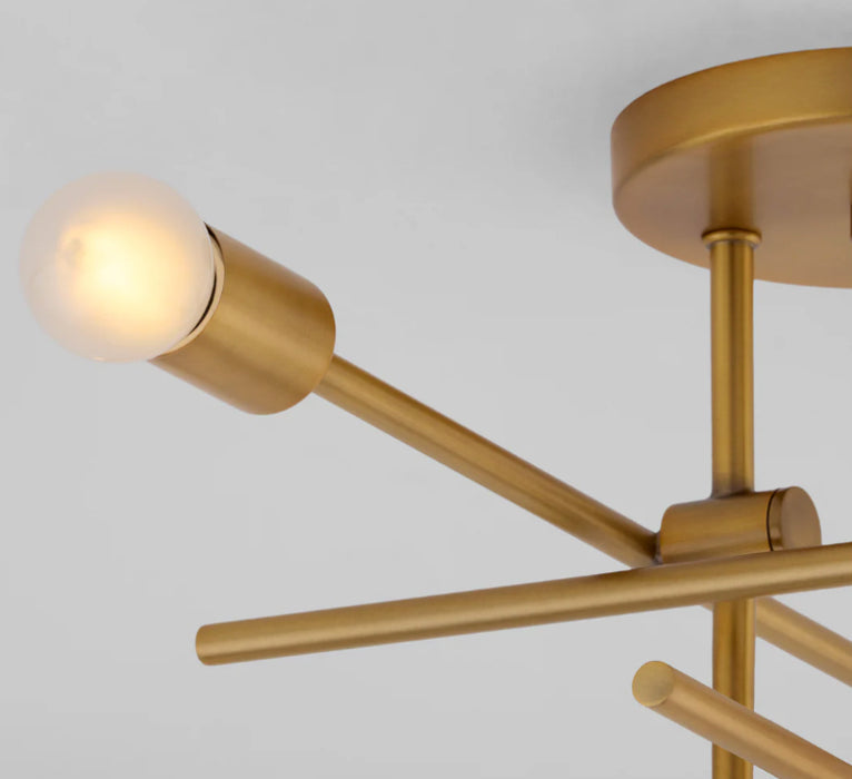 Oxygen 3-696 Mika 4-lt 30" Semi Flush Mount - Brushed Brass