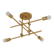 Oxygen 3-696 Mika 4-lt 30" Semi Flush Mount - Brushed Brass