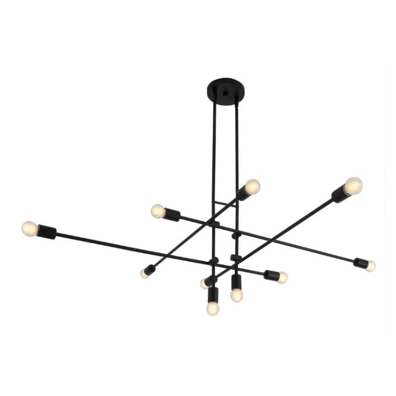 Oxygen 3-697 Mika 10-lt 60" Chandelier - Black
