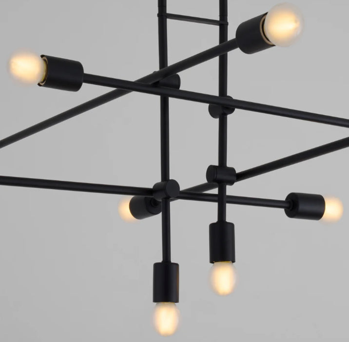 Oxygen 3-697 Mika 10-lt 60" Chandelier - Black