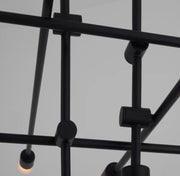 Oxygen 3-697 Mika 10-lt 60" Chandelier - Black