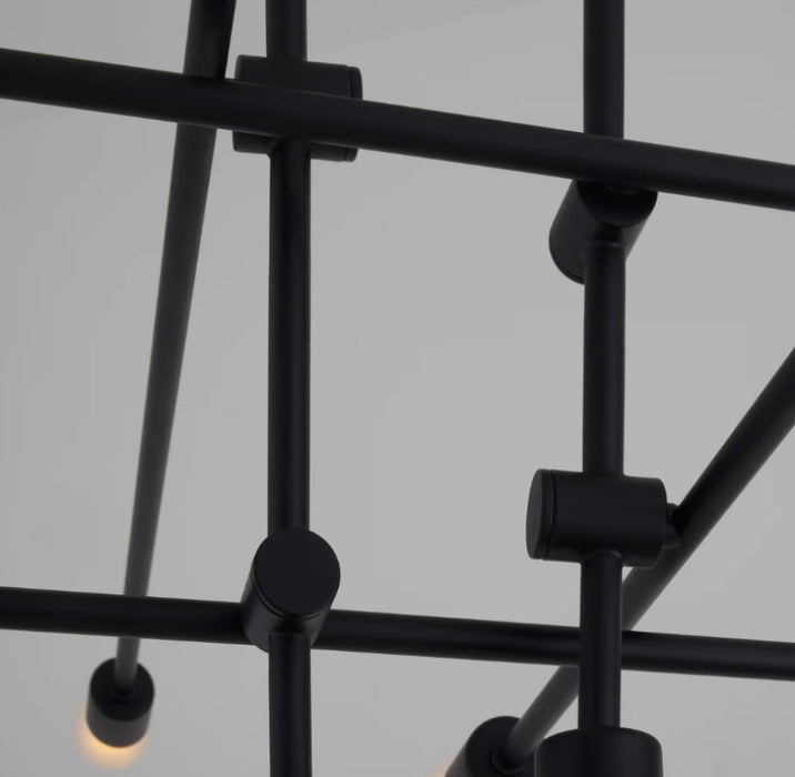 Oxygen 3-697 Mika 10-lt 60" Chandelier - Black