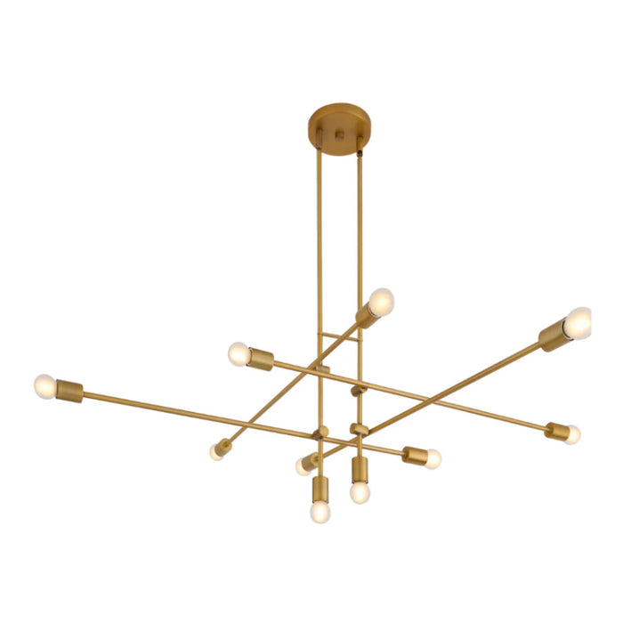 Oxygen 3-697 Mika 10-lt 60" Chandelier - Brushed Brass