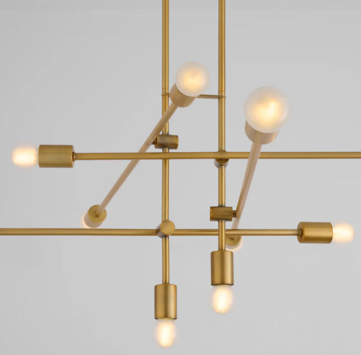 Oxygen 3-697 Mika 10-lt 60" Chandelier - Brushed Brass