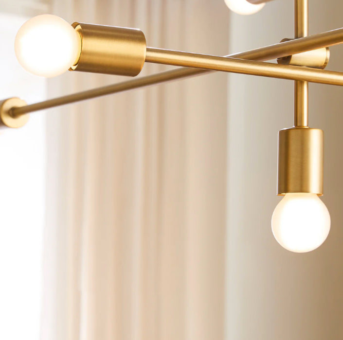 Oxygen 3-697 Mika 10-lt 60" Chandelier - Brushed Brass