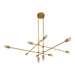 Oxygen 3-697 Mika 10-lt 60" Chandelier - Brushed Brass