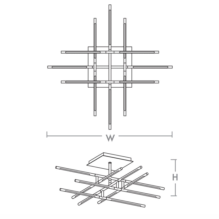 Oxygen 3-806 Palillos 12-lt 37" LED Ceiling Mount, CCT Selectable