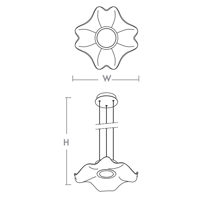 Oxygen 3-808 Medusa 1-lt 20" LED Pendant, CCT Selectable