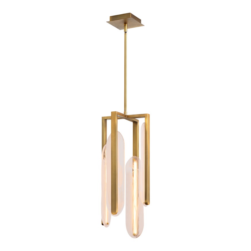 Oxygen 3-8145 Avian 4-lt 10" LED Pendant, CCT Selectable - Brushed Brass