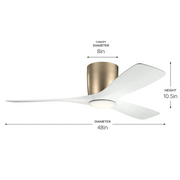 Kichler 300032 Volos 48" Ceiling Fan with LED Light Kit