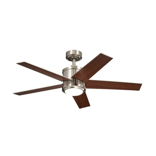 Kichler 300048 Brahm 48" Ceiling Fan with LED Light Kit - Brushed Stainless Steel with Silver/Walnut