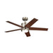 Kichler 300048 Brahm 48" Ceiling Fan with LED Light Kit - Brushed Stainless Steel with Silver/Walnut