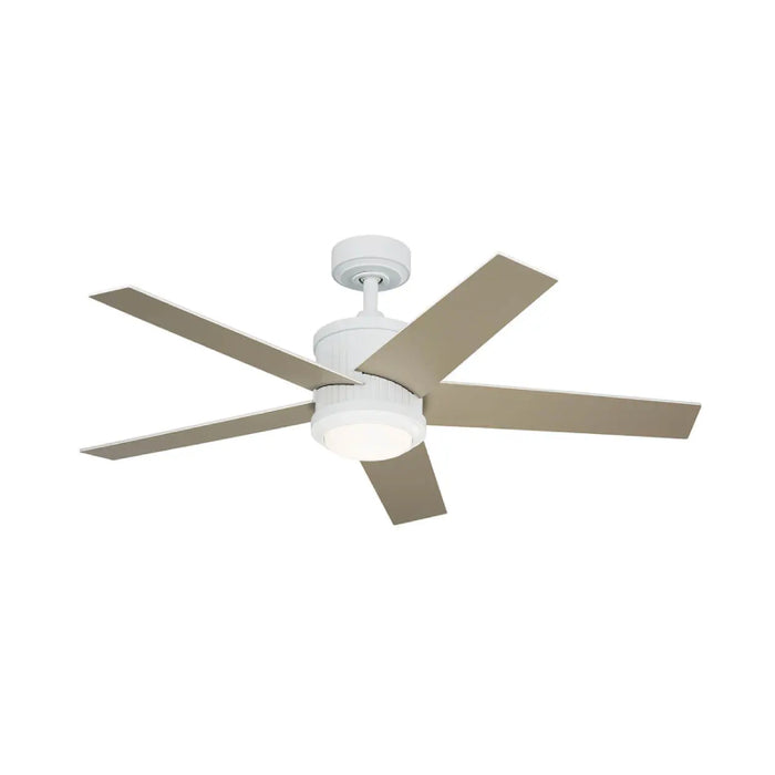 Kichler 300048 Brahm 48" Ceiling Fan with LED Light Kit - Matte White with Matte White/Silver