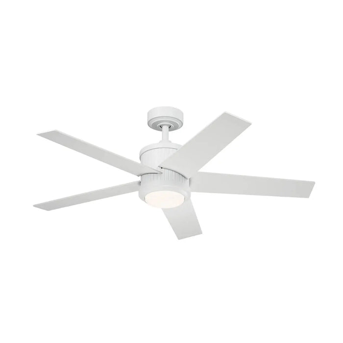 Kichler 300048 Brahm 48" Ceiling Fan with LED Light Kit - Matte White with Matte White/Silver