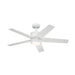 Kichler 300048 Brahm 48" Ceiling Fan with LED Light Kit - Matte White with Matte White/Silver