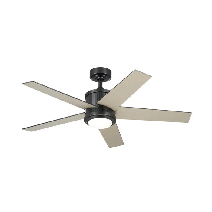Kichler 300048 Brahm 48" Ceiling Fan with LED Light Kit - Satin Black with Satin Black/Silver