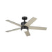 Kichler 300048 Brahm 48" Ceiling Fan with LED Light Kit - Satin Black with Satin Black/Silver