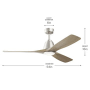 Kichler 300054 Volos II 54" Smart Ceiling Fan with LED Light Kit