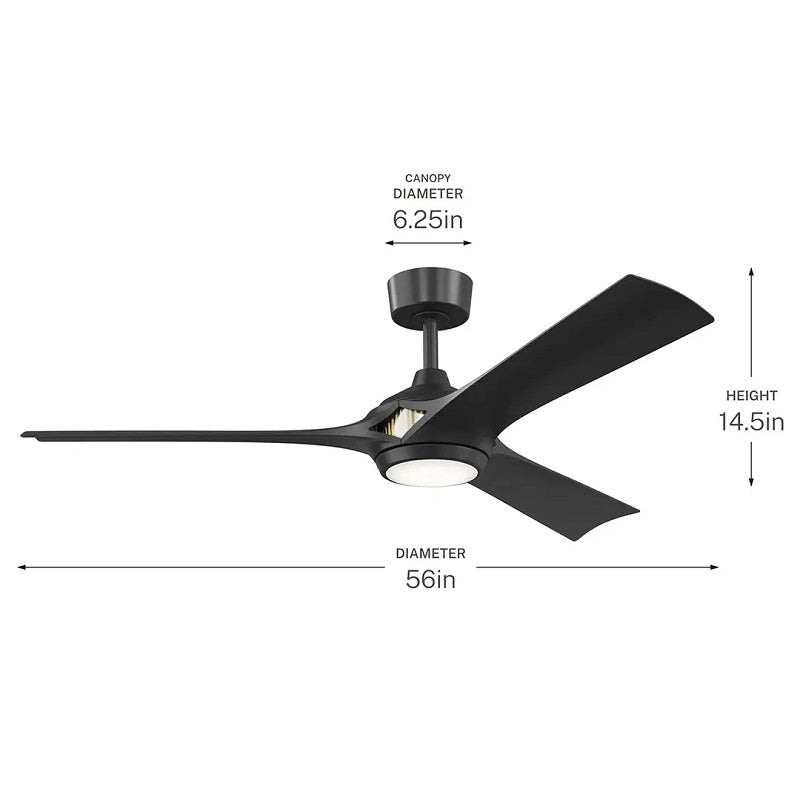 Kichler 300056 Veetra 56" Smart Ceiling Fan with LED Light Kit