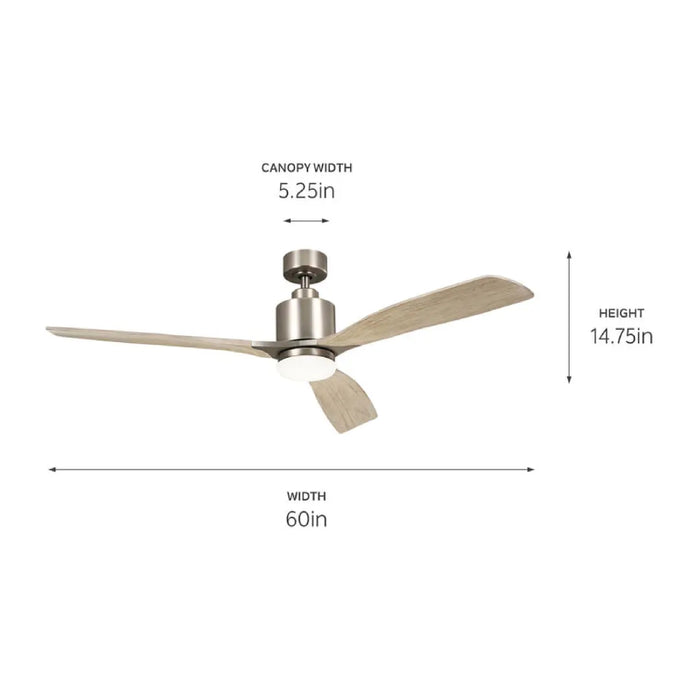 Kichler 300075 Ridley 60" Ceiling Fan with LED Light Kit