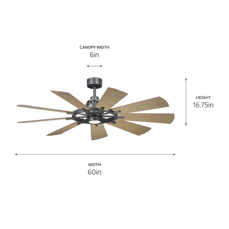 Kichler 300260 Gentry 60" Ceiling Fan with LED Light Kit