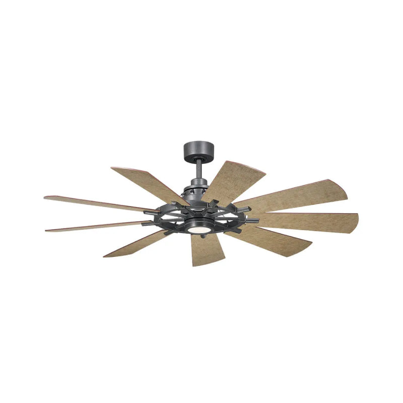 Kichler 300260 Gentry 60" Ceiling Fan with LED Light Kit - Anvil Iron with Distressed Antique Gray/Walnut Blades