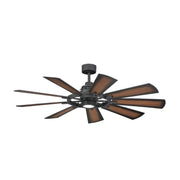 Kichler 300260 Gentry 60" Ceiling Fan with LED Light Kit - Distressed Black with Walnut Shadowed/Walnut Blades