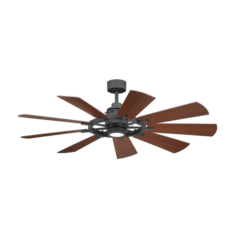 Kichler 300260 Gentry 60" Ceiling Fan with LED Light Kit - Weathered Zinc with Distressed Antique Gray/Walnut Blades