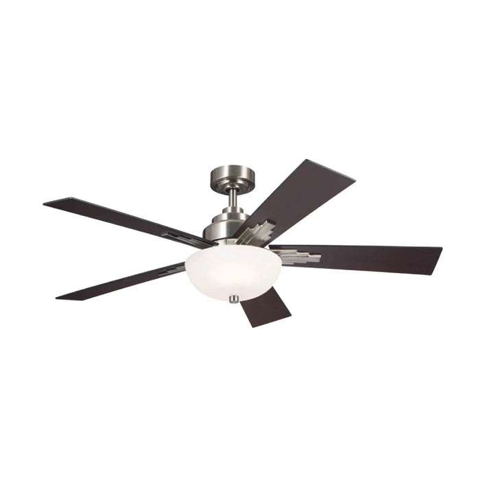 Kichler 300345 Vinea 52" Ceiling Fan with LED Light Kit - Brushed Stainless Steel with Black/Walnut Blades