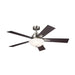 Kichler 300345 Vinea 52" Ceiling Fan with LED Light Kit - Brushed Stainless Steel with Black/Walnut Blades