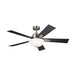 Kichler 300345 Vinea 52" Ceiling Fan with LED Light Kit - Brushed Stainless Steel with Black/Walnut Blades