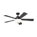 Kichler 300345 Vinea 52" Ceiling Fan with LED Light Kit - Satin Black with Black/Walnut Blades