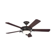 Kichler 300370 Rise 60" Ceiling Fan with LED Light Kit - Olde Bronze with Gold Highlights with Walnut/Cherry Blades