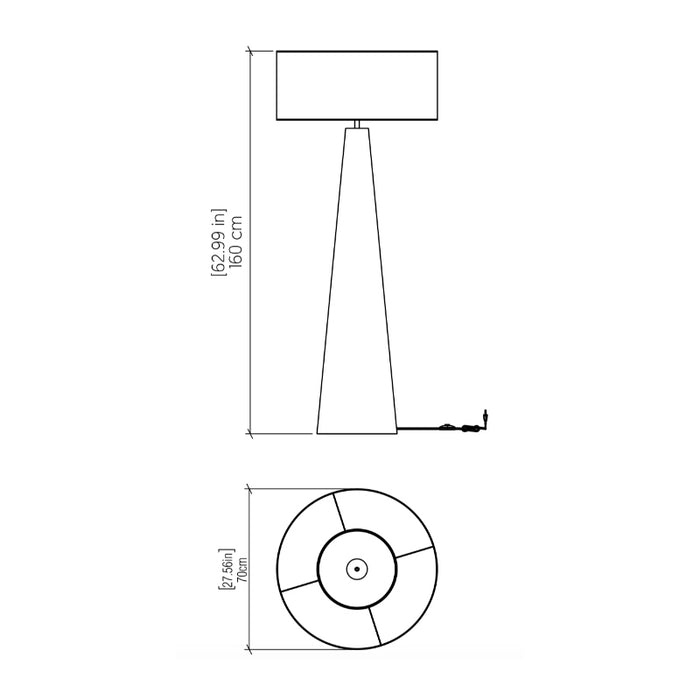 Accord 3004 Conical 1-lt 63" Tall LED Floor Lamp