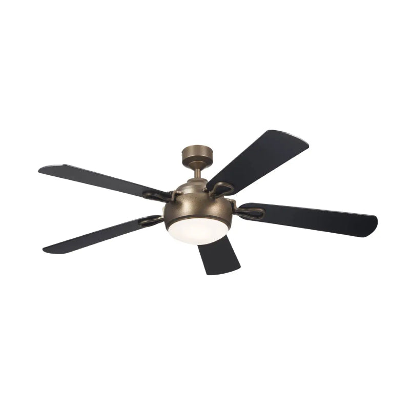 Kichler 300415 Humble 60" Ceiling Fan with LED Light Kit - Character Bronze with Black Blades