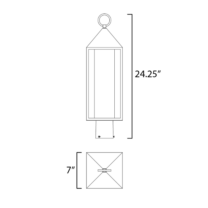 Maxim 30070 Aldous 1-lt 24" Tall Outdoor Post Mount