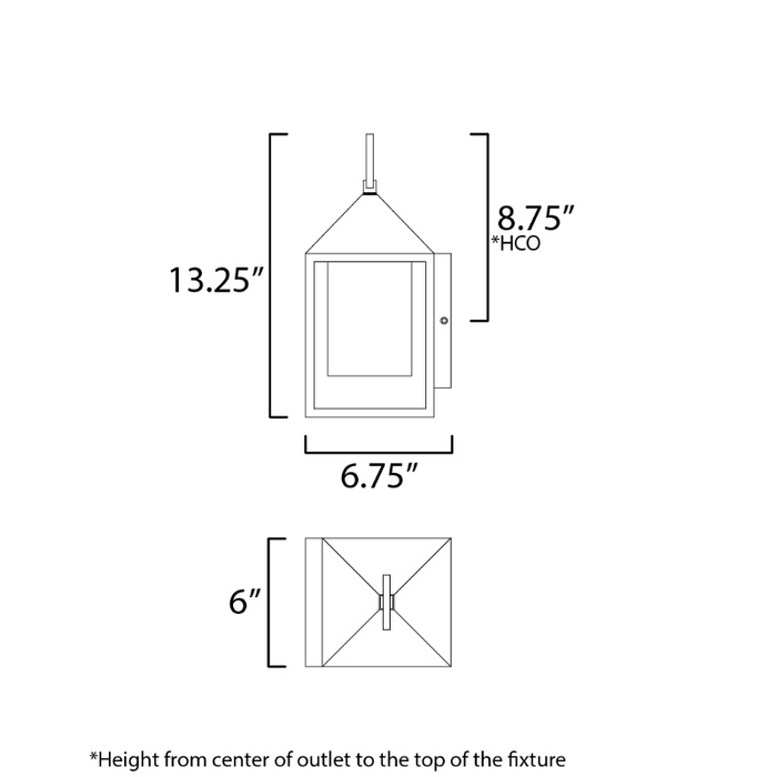 Maxim 30071 Aldous 1-lt 13" Tall Outdoor Wall Sconce