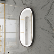 Paris Mirror Chic 24" x 36" Oval LED Vanity Front-Lit Mirror, 3CCT Selectable - Black