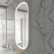 Paris Mirror Chic 32 x 60 Oval LED Illuminated Mirror - White