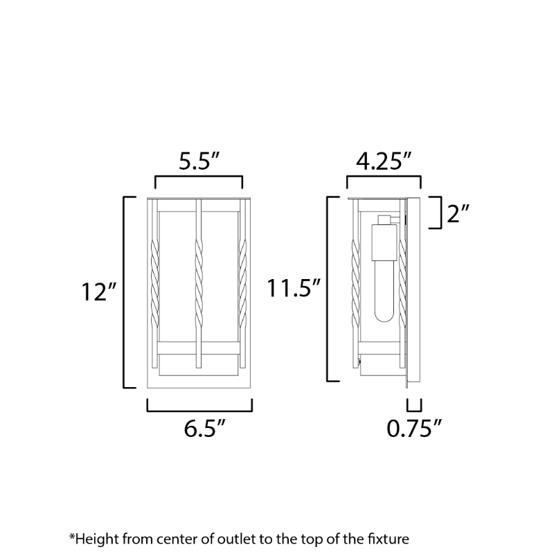 Maxim 30191 Foundry 1-lt 12" Tall Outdoor Wall Sconce