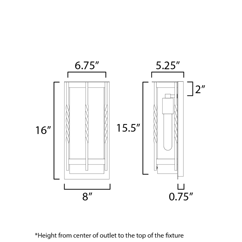 Maxim 30192 Foundry 1-lt 16" Tall Outdoor Wall Sconce