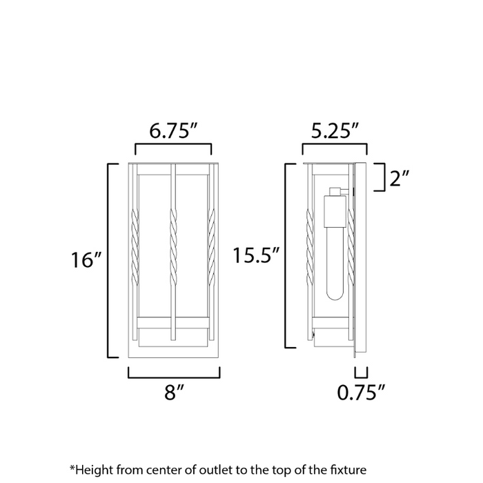 Maxim 30192 Foundry 1-lt 16" Tall Outdoor Wall Sconce