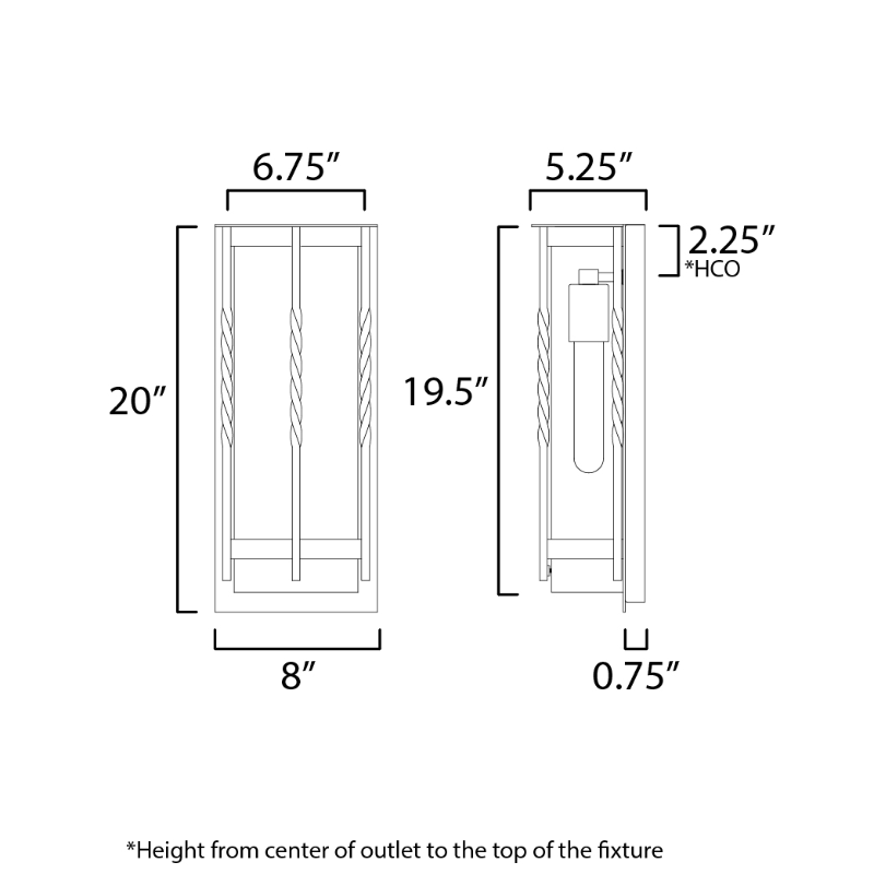 Maxim 30193 Foundry 1-lt 20" Tall Outdoor Wall Sconce